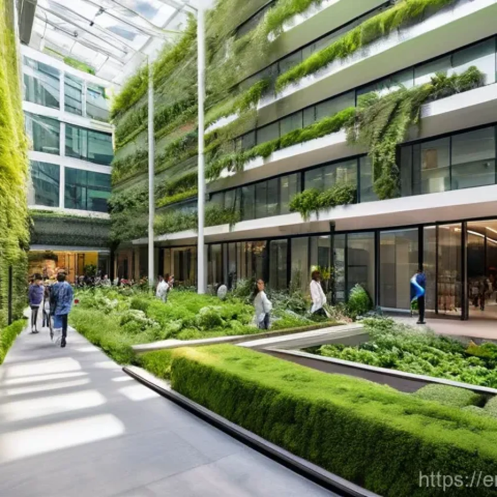 생태 심리학의 응용과 사례 분석 - **Biophilic Urban Oasis:** A vibrant, futuristic cityscape seamlessly integrated with lush natural e...