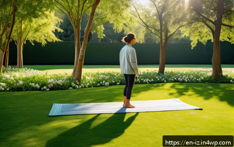 생태 심리학 실천의 효과적인 모델 - A serene urban park scene during golden hour, featuring diverse people engaging in mindful sensory a...